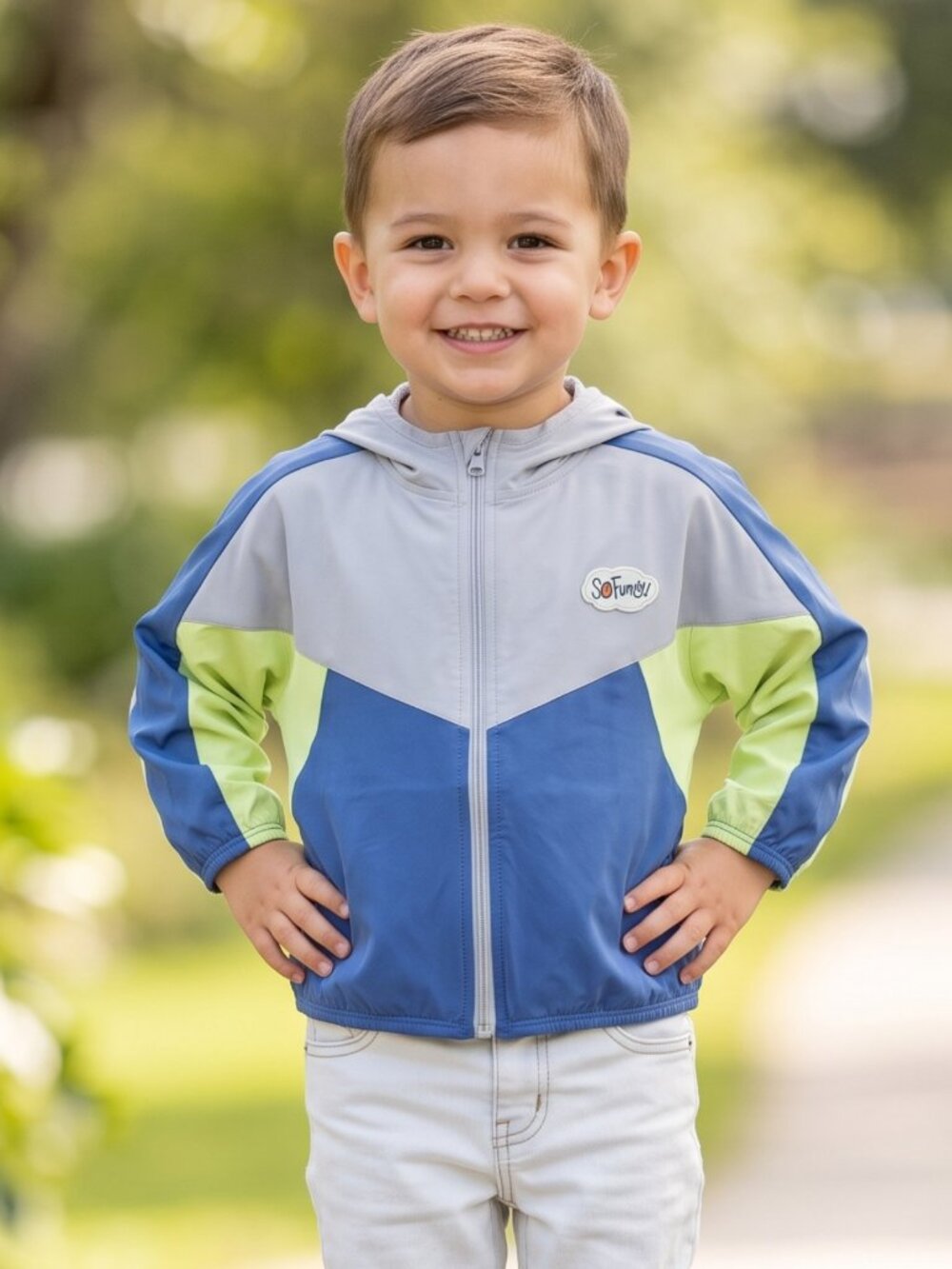 NWT | Kids Color Block Windbreaker Sun Protect Lightweight Jacket | Size 3-4T